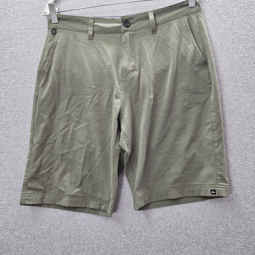 Quiksilver Men Shorts 30 Green Chino Hybrid Amphibian Dry Flight Surf READ